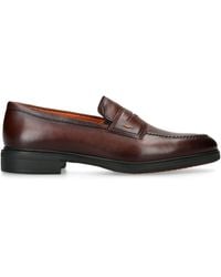 Santoni - Leather Easy Penny Loafers - Lyst