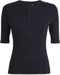 ME+EM - Cotton-Blend Henley Top - Lyst