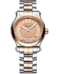 Chopard - Stainless Steel And Diamond Happy Sport Automatic Watch - Lyst