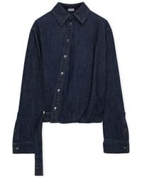Loewe - Cotton-Blend Draped Shirt - Lyst