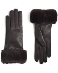 Eleventy - Leather Fur-Trim Gloves - Lyst