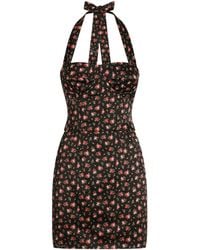 Dolce & Gabbana - Cotton-Blend Floral Midi Dress - Lyst