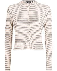 Theory - Linen-Blend Stripe Cardigan - Lyst