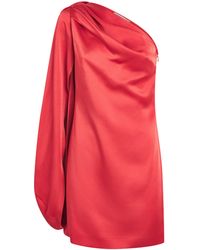 Stella McCartney - Satin One-Shoulder Mini Dress - Lyst