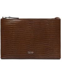 Tom Ford - Large Calfskin Embossed Portfolio Bag - Lyst