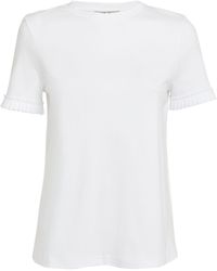 Max Mara - Cotton Frill-detail T-shirt - Lyst