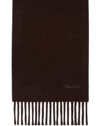 Max Mara - Wool Fringed Logo Scarf - Lyst