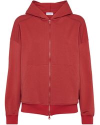 Brunello Cucinelli - Stretch-Cotton Zip-Up Hoodie - Lyst