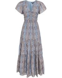 PAIGE - Cotton-Silk Paisley Kinga Maxi Dress - Lyst