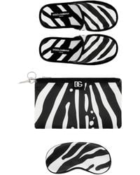 Dolce & Gabbana - Zebra Slippers And Sleep Mask Travel Set - Lyst