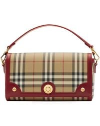 Burberry - Check Note Top-Handle Bag - Lyst
