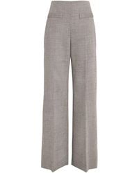Sandro - Wool-Blend Check Wide-Leg Trousers - Lyst