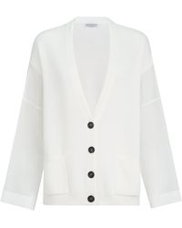 Brunello Cucinelli - Cotton Organza-Sleeve Cardigan - Lyst