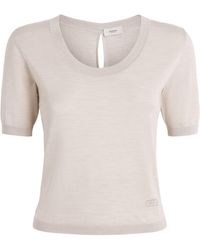 Agnona - Wool-Silk-Cashmere Scoop-Neck Sweater - Lyst
