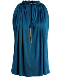 Balmain - Jersey Pleated Sleeveless Top - Lyst