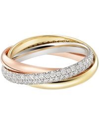 Cartier - Small, Rose And Diamond Trinity Ring - Lyst