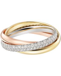 Cartier - Small, , Rose And Diamond Trinity Ring - Lyst