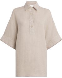 Eleventy - X Harrods Linen Embroidered Collared Shirt - Lyst