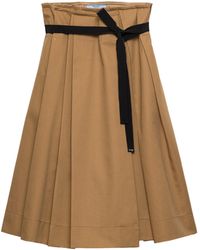 Prada - Gabardine Pleated Skirt - Lyst