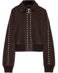 Loewe - Suede Studded Bomber Jacket - Lyst