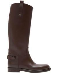 Burberry - Leather Cavalier Knee-High Boots - Lyst