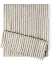 Brunello Cucinelli - Linen-Blend Stripe Scarf - Lyst