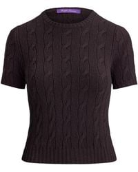 Ralph Lauren - Cashmere Cable-Knit Cropped Sweater - Lyst