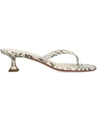 AMINA MUADDI - Snake-Embossed Leather Juliette Heeled Sandals 45 - Lyst