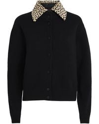 Rohe - Stretch-Wool Cheetah-Collar Cardigan - Lyst