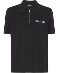Balmain - Embroidered Logo Polo Shirt - Lyst