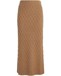 Max Mara - Camel Knit Maxi Skirt - Lyst