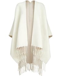 Brunello Cucinelli - Wool-Cashmere Reversible Poncho - Lyst