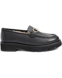 Ferragamo - Leather Shearling-Lined Rolo Lug Loafer - Lyst
