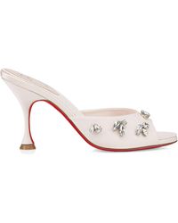 Christian Louboutin - Silk Degraqueen Embellished Mules 85 - Lyst