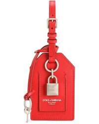 Dolce & Gabbana - Calfskin-Lambskin Padlock Id Tag - Lyst