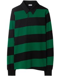 Burberry - Cotton Striped Long-sleeve Polo Shirt - Lyst