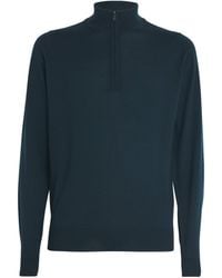 John Smedley - Extra Fine Merino Wool Half-Zip Tapton Sweater - Lyst