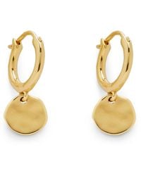 Monica Vinader - Mini Vermeil Mv Siren Muse Disc Huggie Earrings - Lyst
