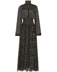 Dolce & Gabbana - Silk Polka-dot Maxi Dress - Lyst