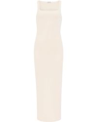 Alaïa - Silk-Blend Bodycon Midi Dress - Lyst