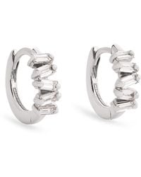 Suzanne Kalan - And Diamond Bold Huggie Earrings - Lyst