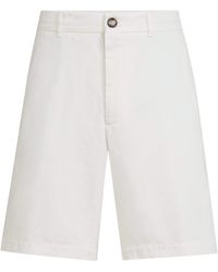 Brunello Cucinelli - Cotton Gabardine Bermuda Shorts - Lyst