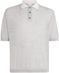 Eleventy - Linen-Cotton-Cashmere-Silk Polo Shirt - Lyst