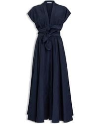 Alaïa - Linen-Blend Knot Midi Dress - Lyst