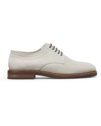 Brunello Cucinelli - Suede Derby Shoes - Lyst