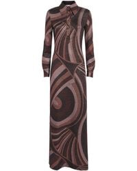PUCCI - Lurex Jersey Iride Print Maxi Dress - Lyst