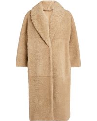 Max Mara Meringa Shearling Coat - Natural