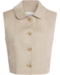 Claudie Pierlot - Linen-Blend Sleeveless Jacket - Lyst