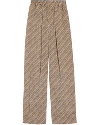 Balenciaga - Silk Monogram Trousers - Lyst
