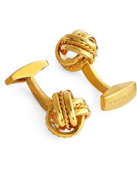 Tateossian - Gold-plated Silver Knot Cufflinks - Lyst